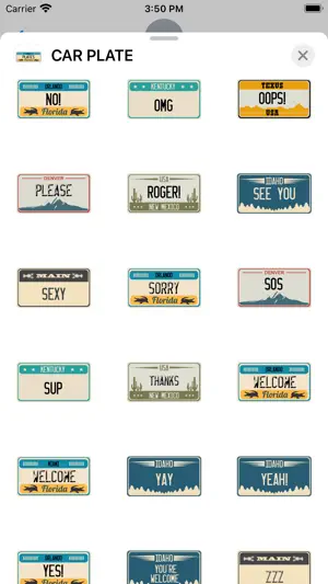 CAR PLATE Sticker Pack截图1